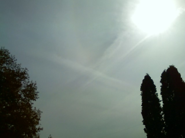 Sun is obscured as a result of hyperchemspraying